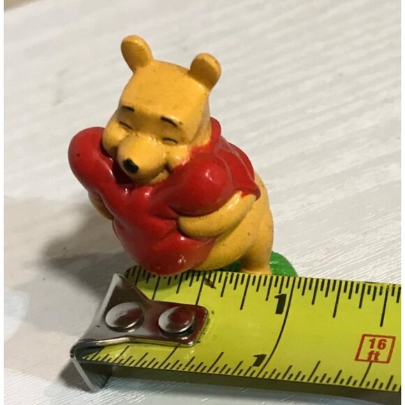 Disney Winnie The Pooh Miniature Figurine Holding Heart 1.5" Tall - Picture 3 of 6